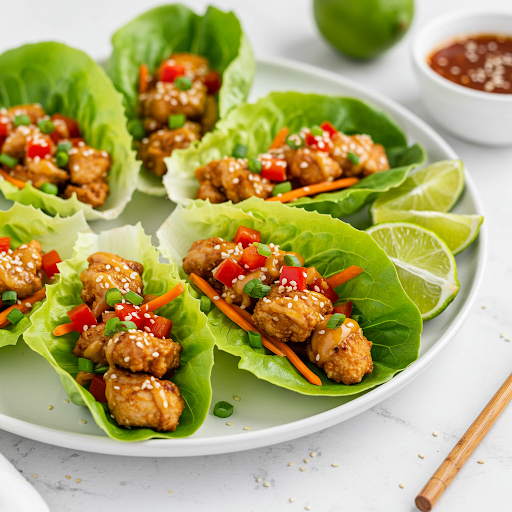 🍗Air Fryer Chicken Lettuce Wraps 🥬