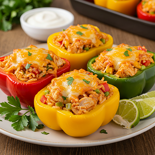 🍗Air Fryer Chicken Stuffed Peppers 🌶️