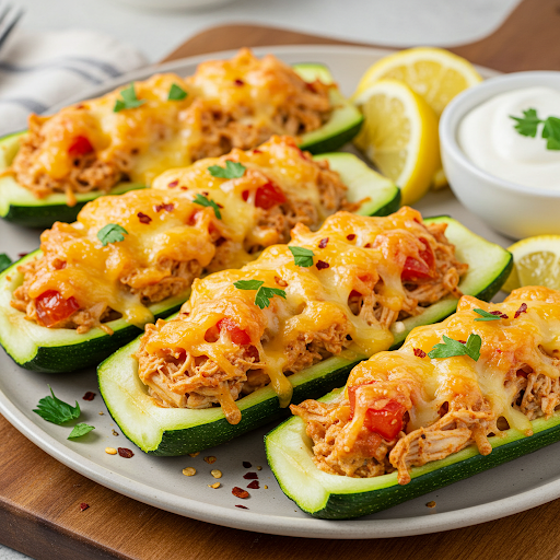 🍗Air Fryer Chicken Zucchini Boats 🥒