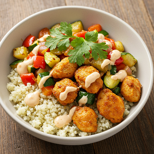 🍗Air Fryer Chicken and Cauliflower Rice Bowl 🍚