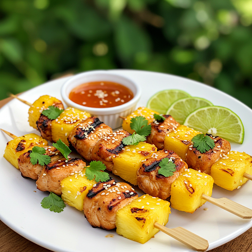 🍗Air Fryer Chicken and Pineapple Skewers 🍍