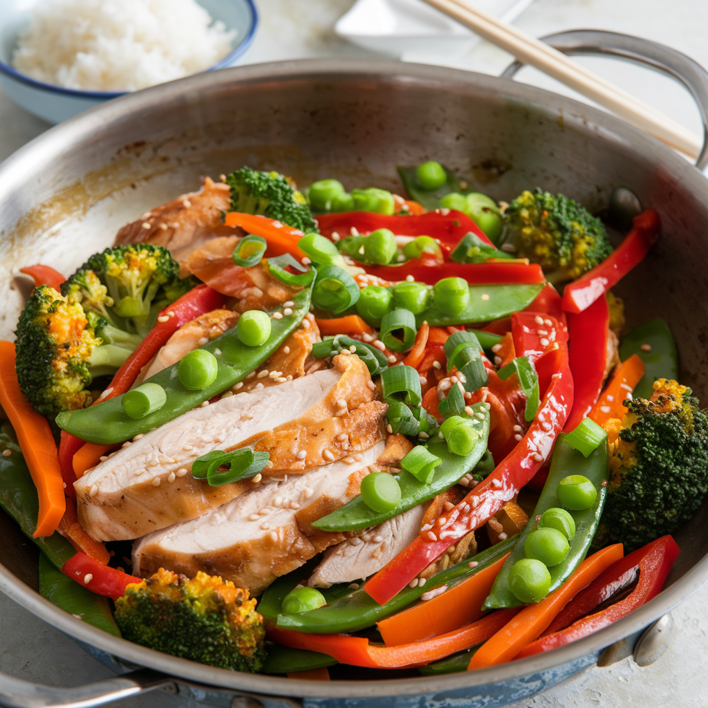 🥘 Chicken and Veggie Stir-Fry! 🥦