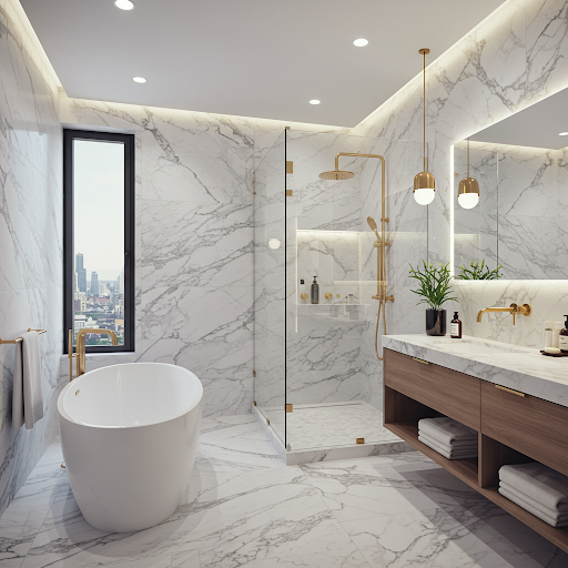 Floor-to-Ceiling Marble Bathroom Design Ideas 🛁🌟