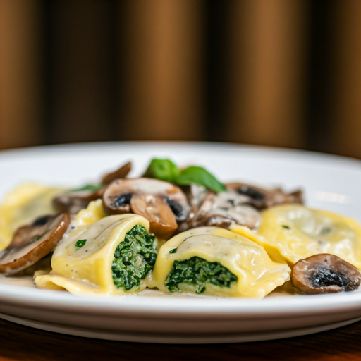 Mushroom & Spinach Stuffed Ravioli: A Creamy Romantic Dinner