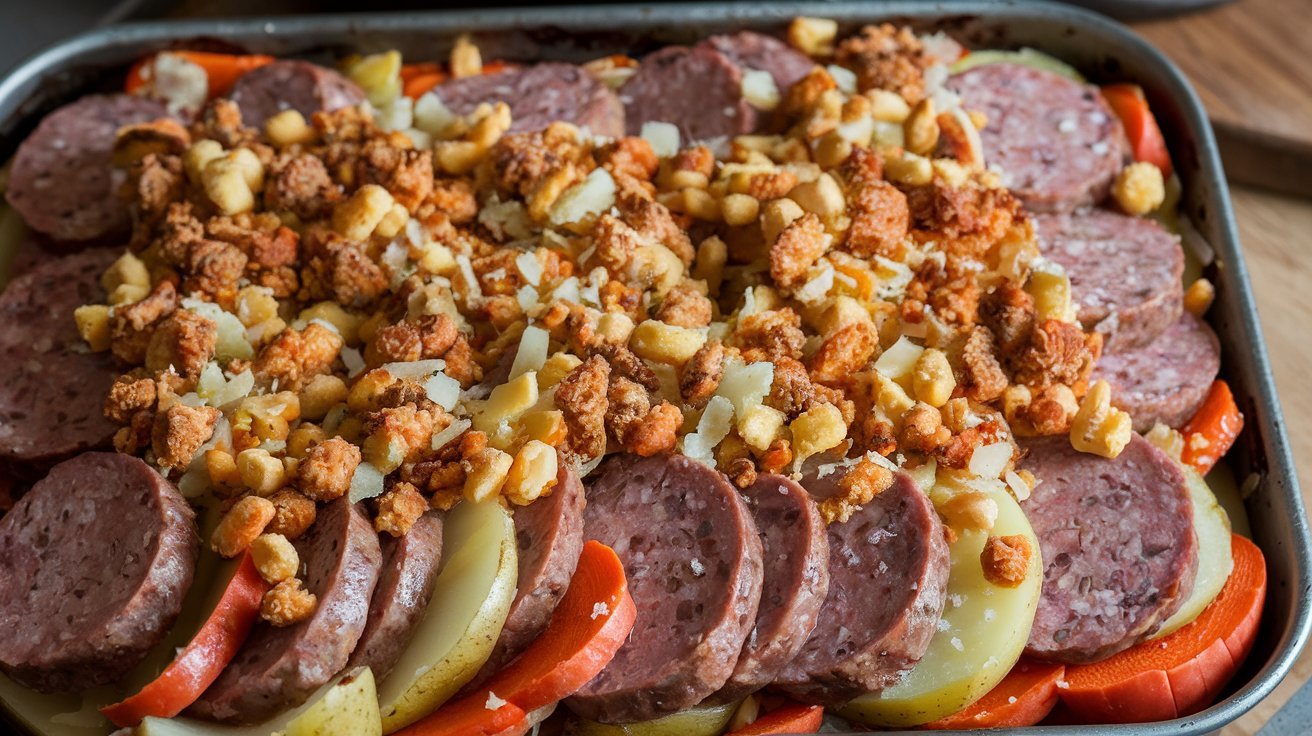 Hearty Winter Vegetable and Sausage Casserole