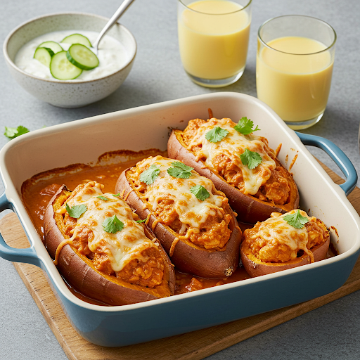 🍗Butter Chicken Stuffed Sweet Potatoes🍠