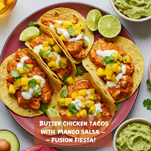 🍗Butter Chicken Tacos with Mango Salsa🥭