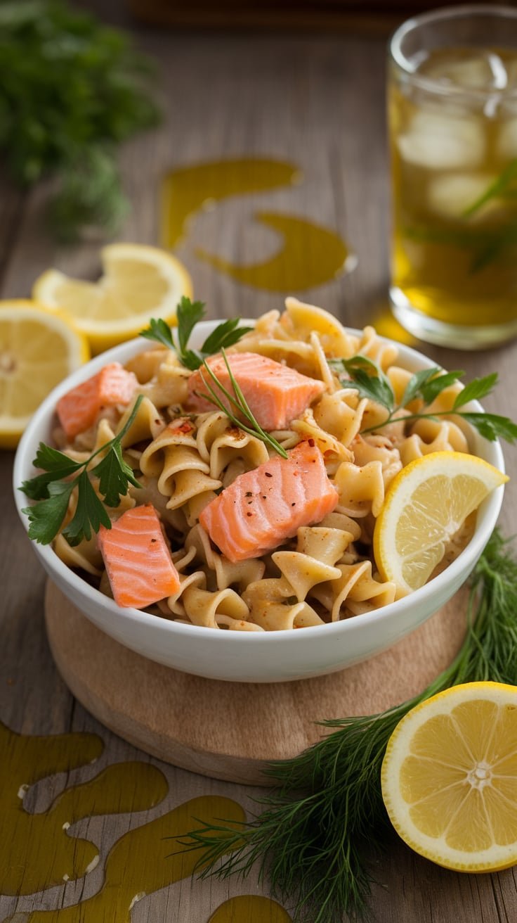 🍋 Healthy Lemon Salmon Pasta Recipe 🐟: A Light, Flavorful Meal in 20 Minutes!