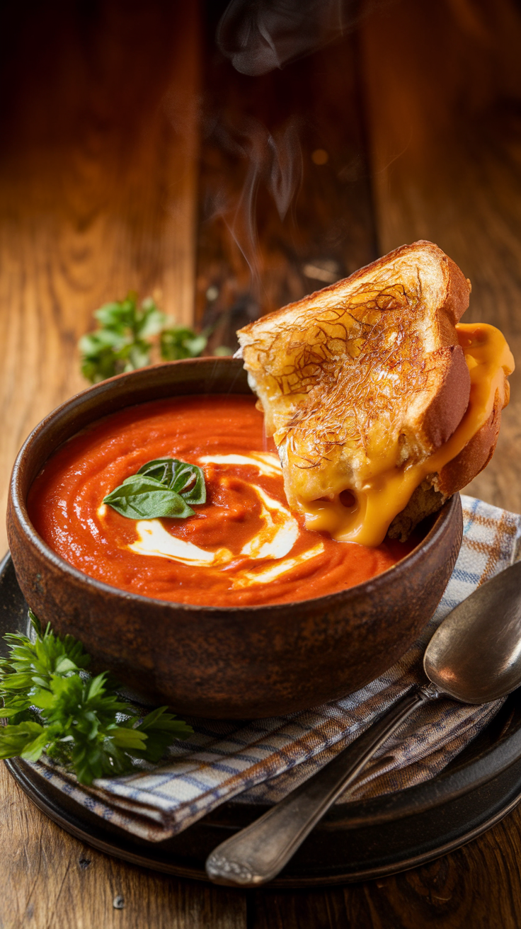 🍅🧀 Ultimate Grilled Cheese & Tomato Soup Recipe: Comfort in Every Bite! 🍴✨