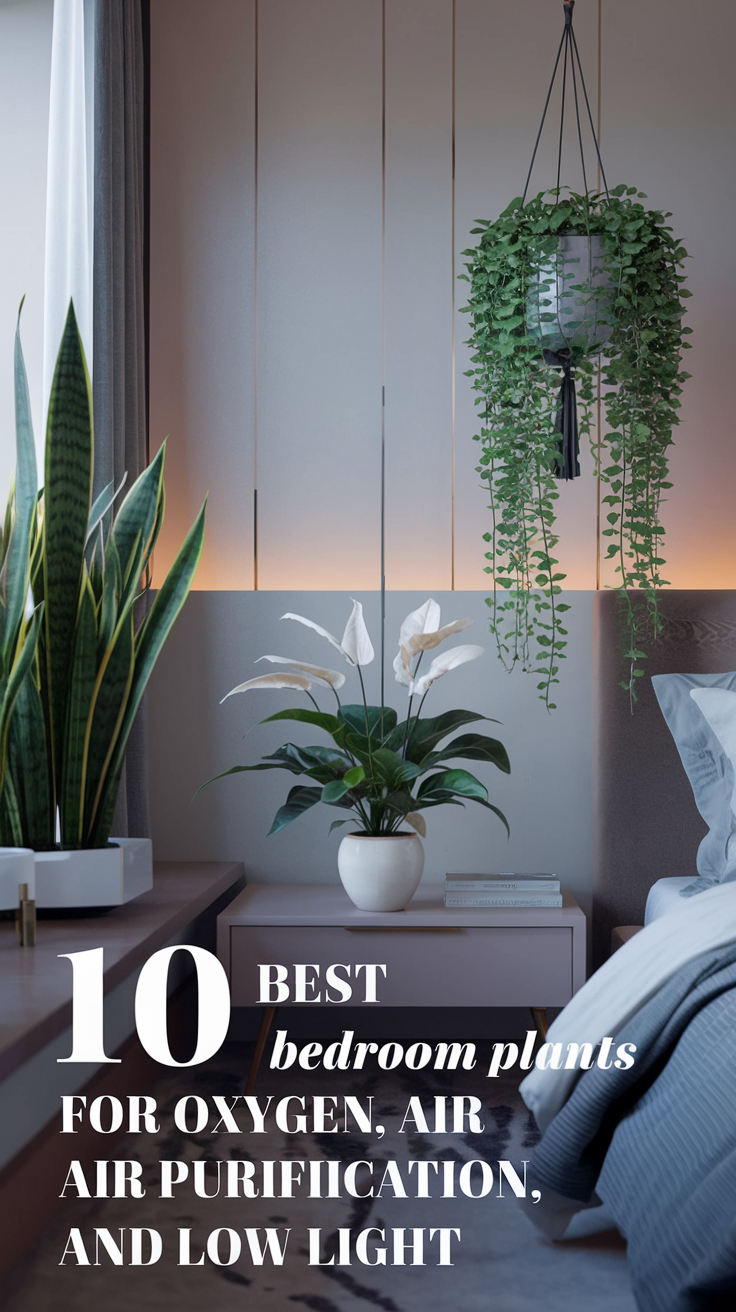 🌿 10 Best Bedroom Plants for Oxygen, Air Purification, and Low Light 🌱