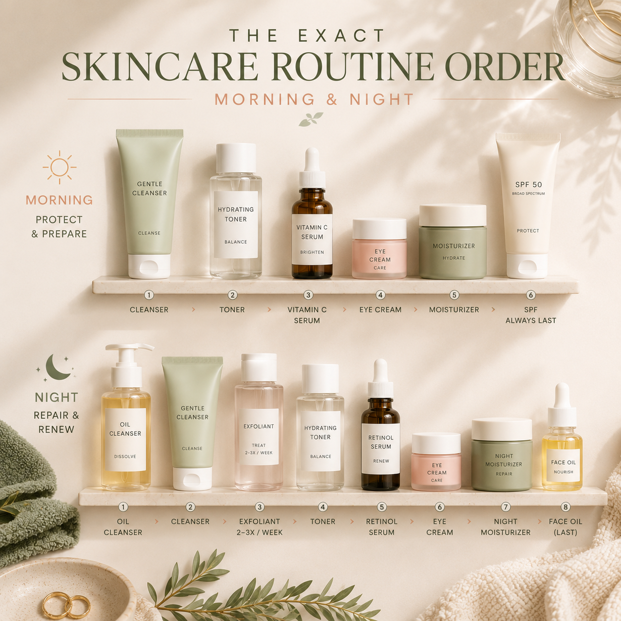 The Exact Skincare Routine Order for Morning and Night (Finally Explained Clearly)